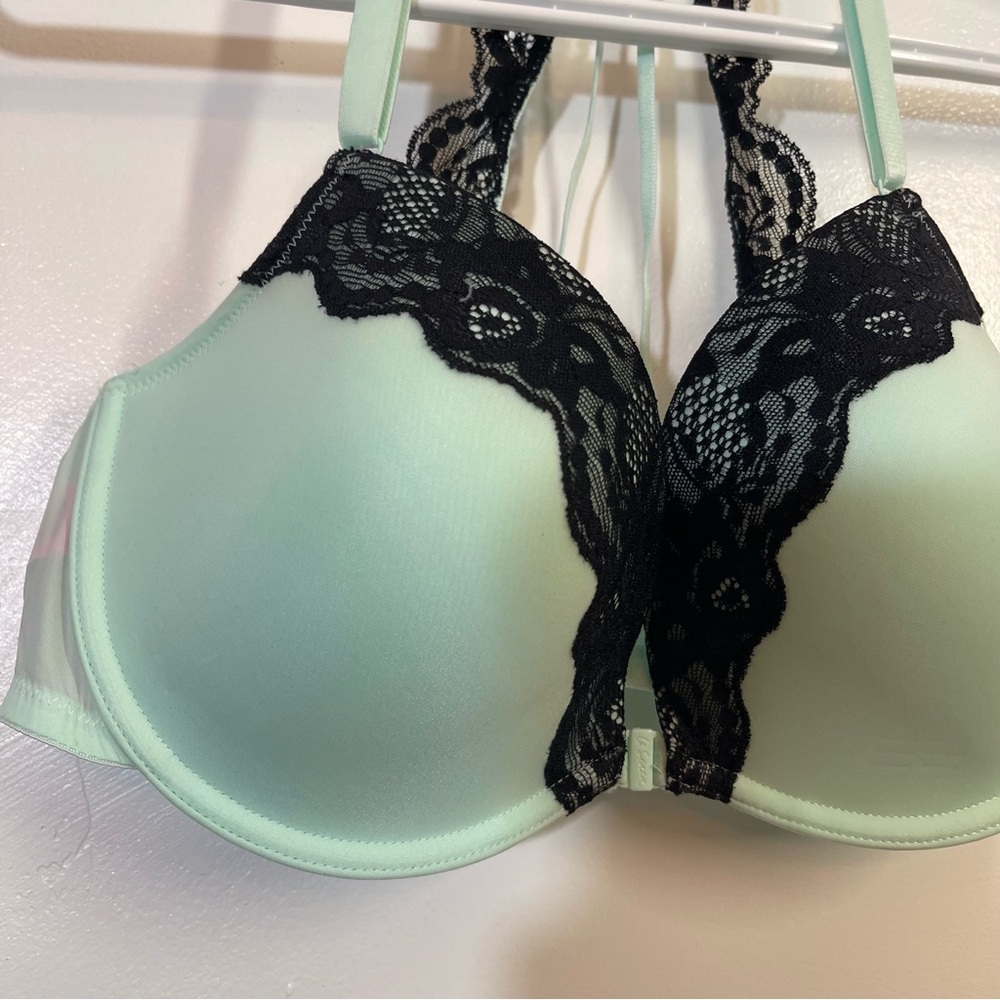 36 D Mint And Black Lacygreen La Senza Front Clip Bra - Picture 3 of 10
